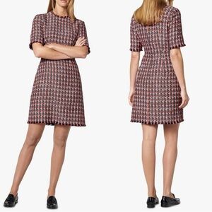 L.K.Bennett Danna Tweed Mix Mini Dress, Red/Multi. Size 14
